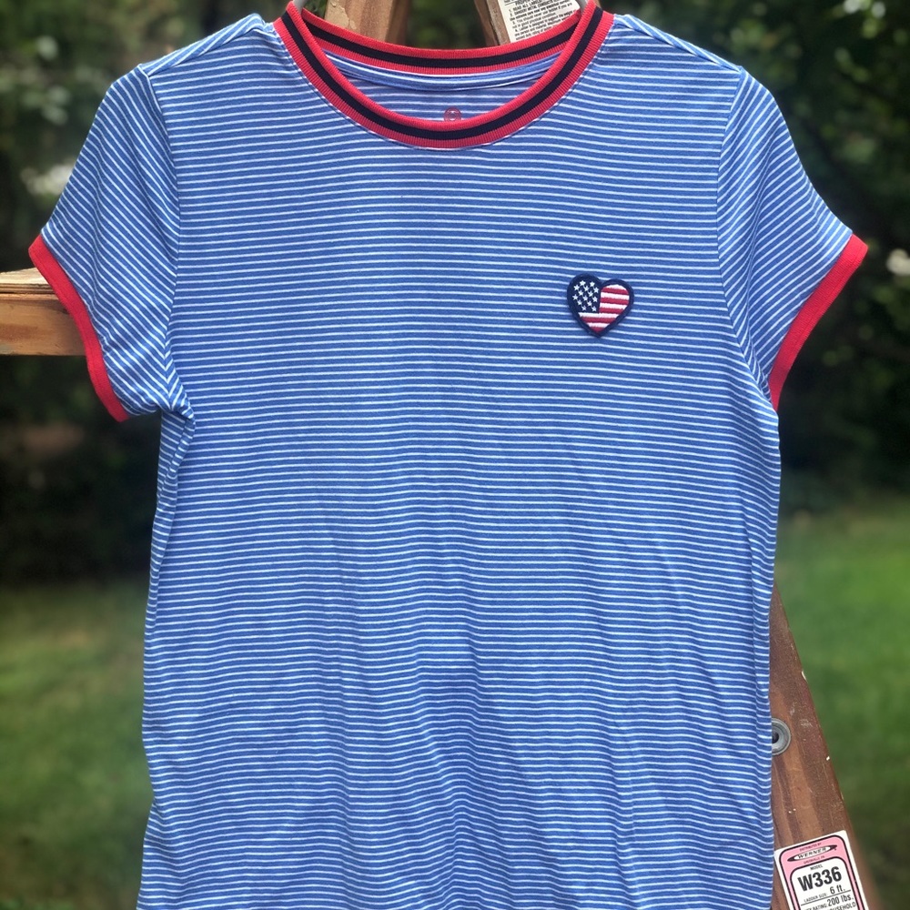 SO red, white and blue T-shirt